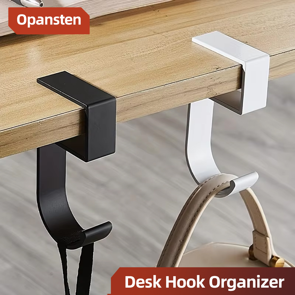 Office Furniture Brand - Aluminium-Schreibtischhaken-Organizer mit Rutschfestem Design, Elegantes Schwarz-Weiß