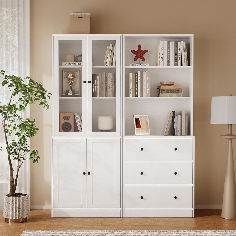 Bookshelf 5 Tier - 71 Zoll hohes Bücherregal mit Stauraum,