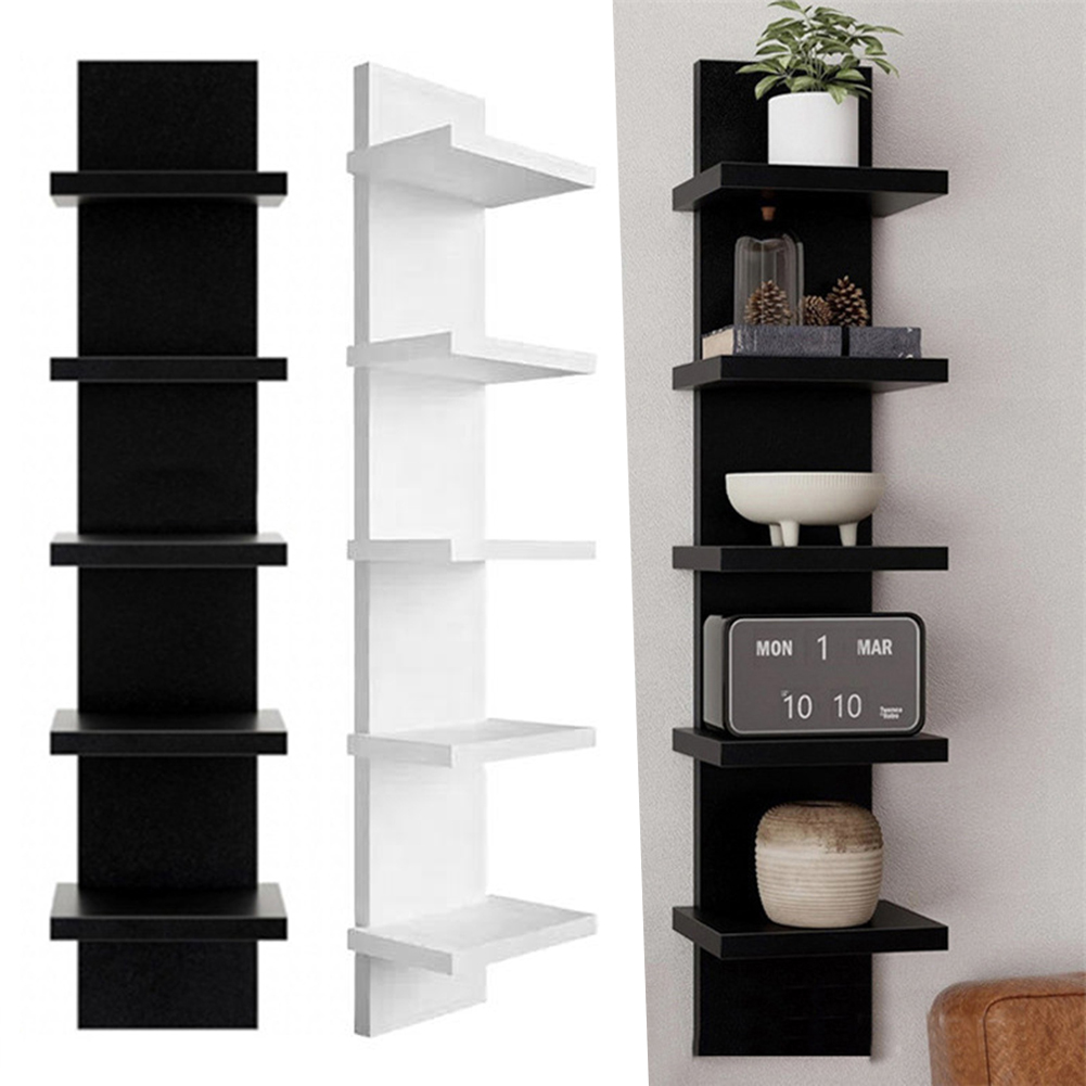 Bookshelf 5 Tier - 5-stufiges Wandmontiertes Bücherregal PVC Schwebendes Aufbewahrungsregal