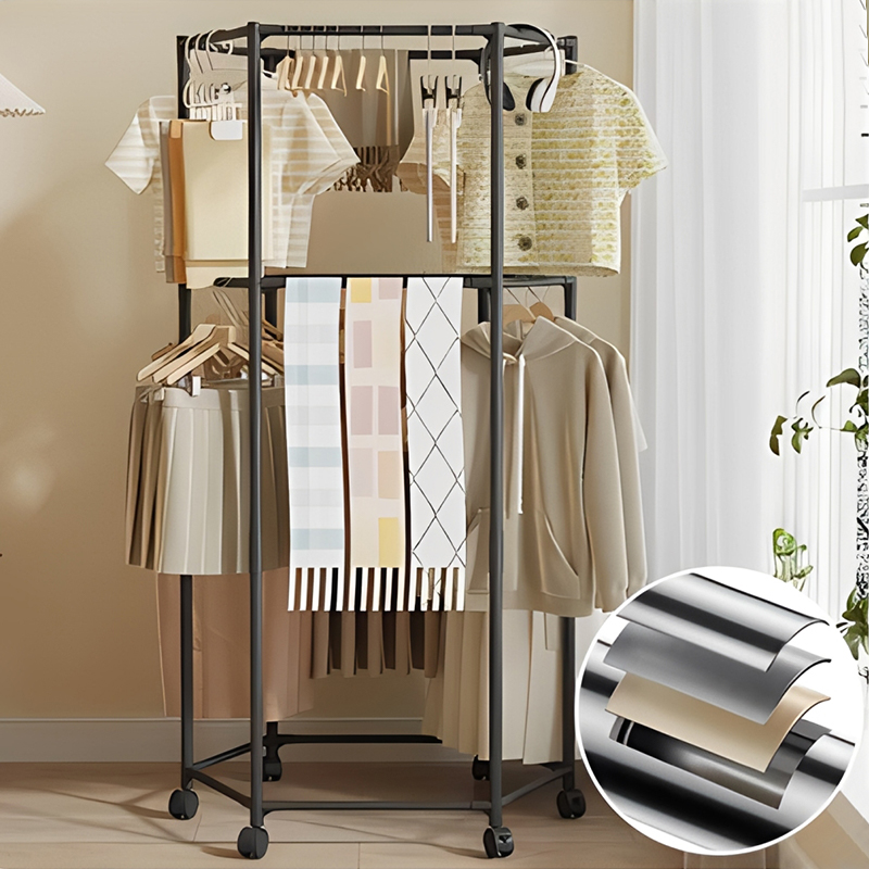 Sechseckiger Drehbarer Boden-K – Coat Rack Standing Bewertung und Preis