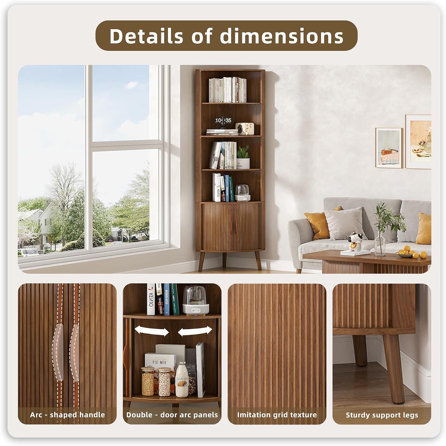 5-stöckiges Eckregal, 169 cm H – Bookshelf 5 Tier Bewertung und Preis