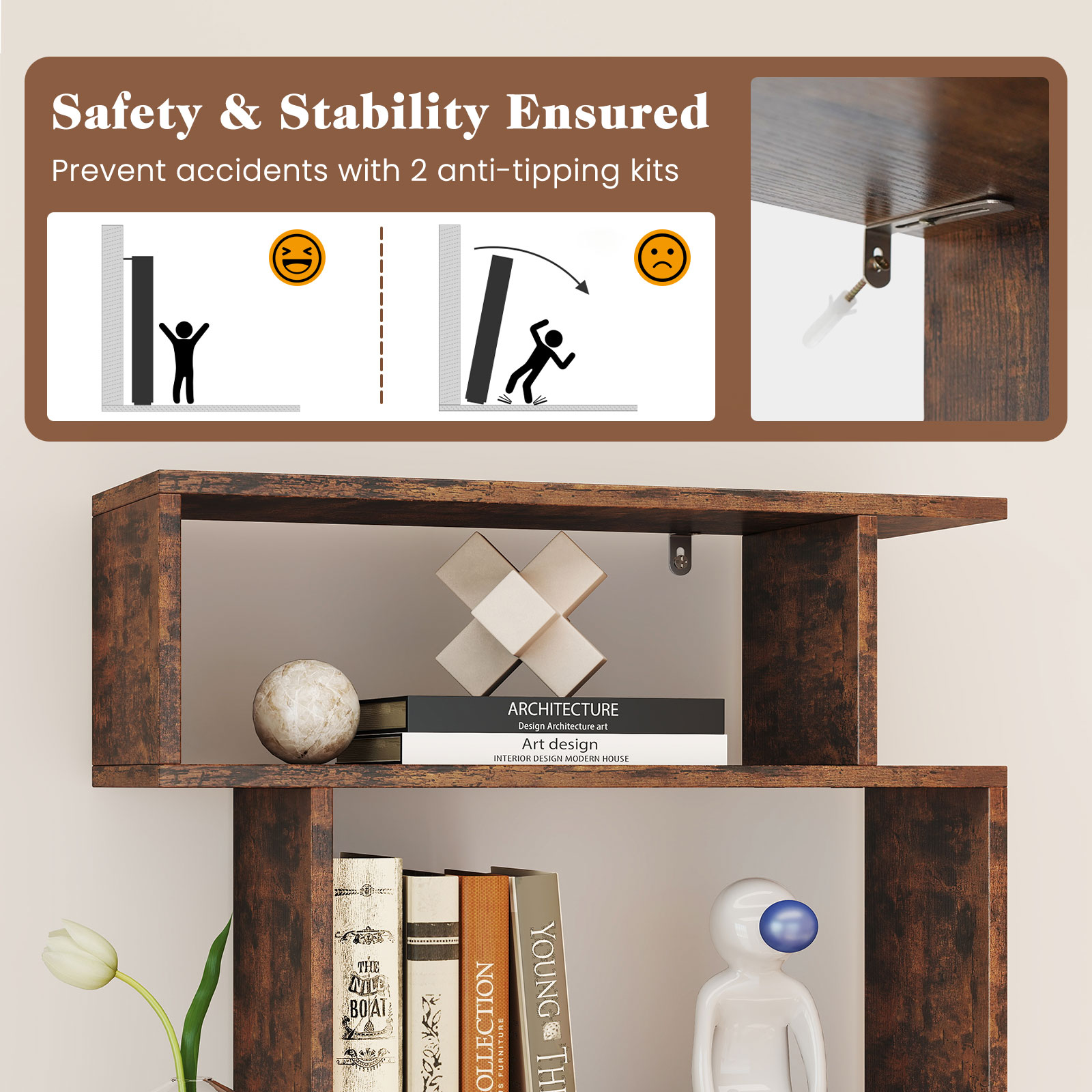 6-stufiges Aufbewahrungs-Büche – Bookshelf 5 Tier Bewertung und Preis
