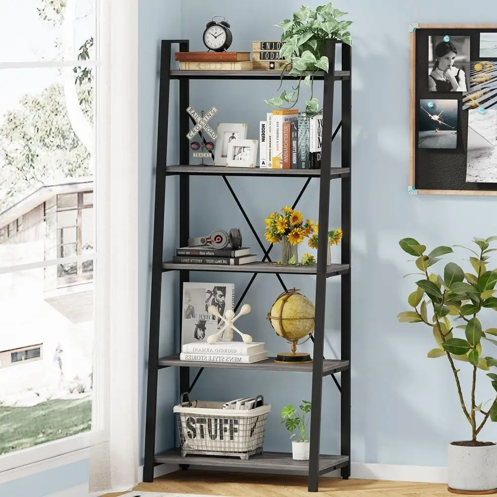 5-stufiges Leiter-Bücherregal, – Bookshelf 5 Tier Bewertung und Preis