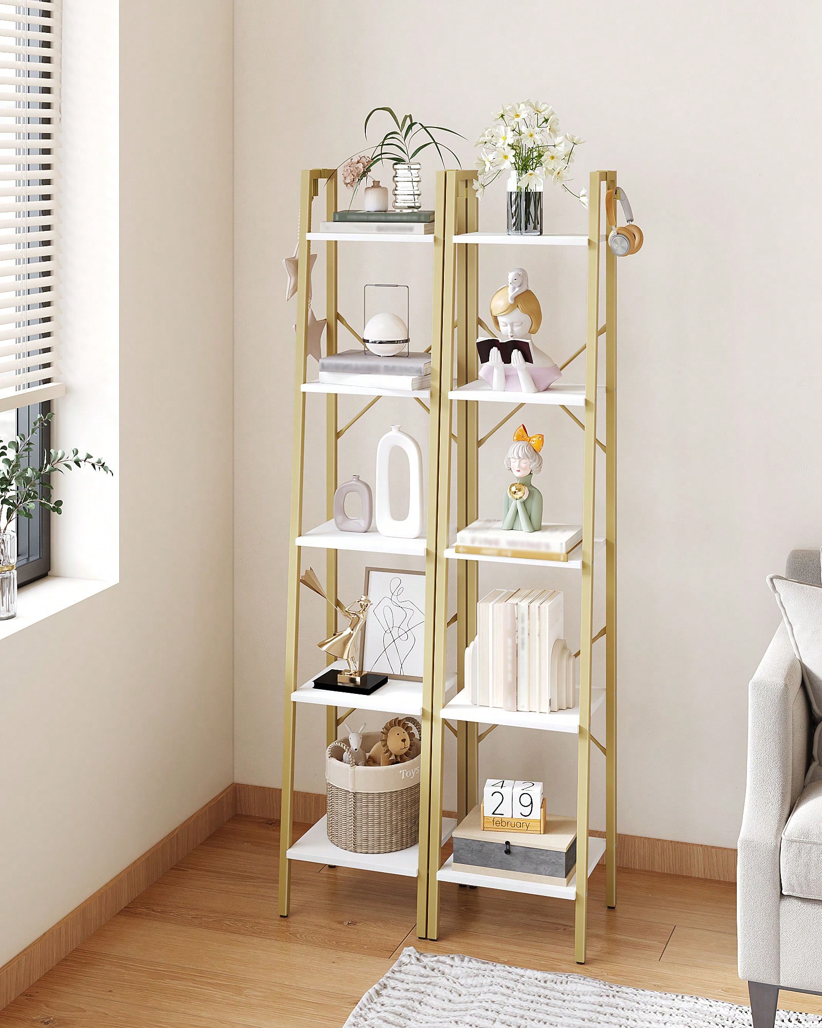 5-stufiges Leiterregal, modern – Bookshelf 5 Tier Bewertung und Preis