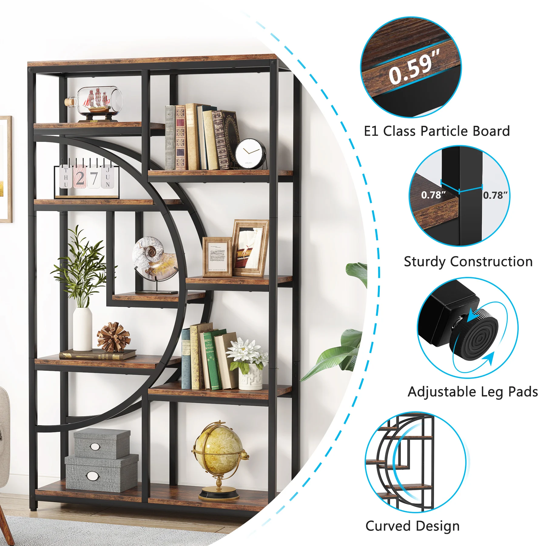 Tribesigns Bücherregal, indust – Bookshelf 5 Tier Bewertung und Preis
